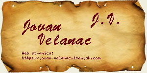 Jovan Velanac vizit kartica